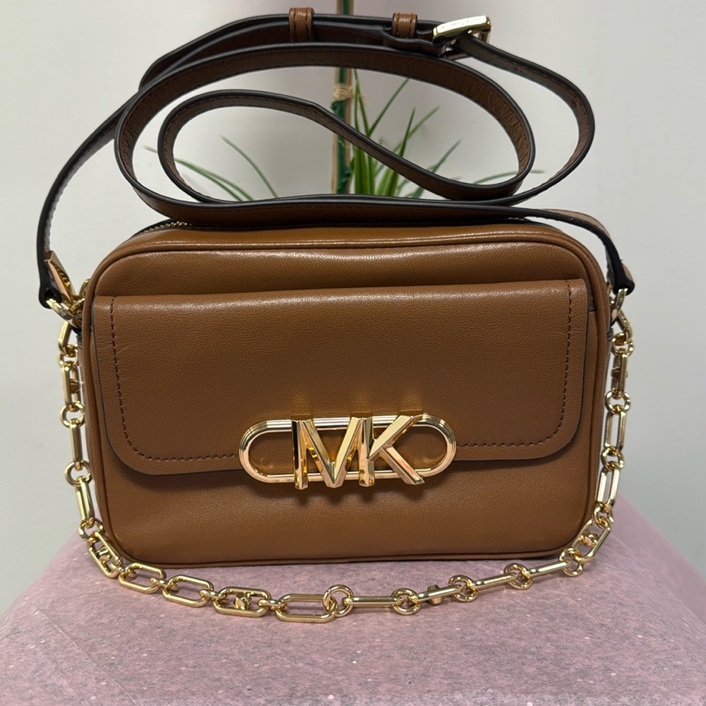 Michael Kors, leather Parker chain swag camera crossbody bag